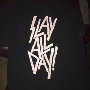 THRASHER - SLAY ALL DAY BLACK MENS T SHIRT LARGE L